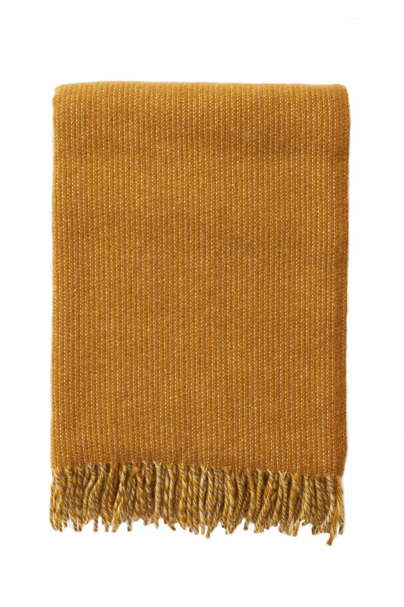 Klippan Yllefabrik Wolly Plaid, Mustard - 120x170 cm. - Bahne